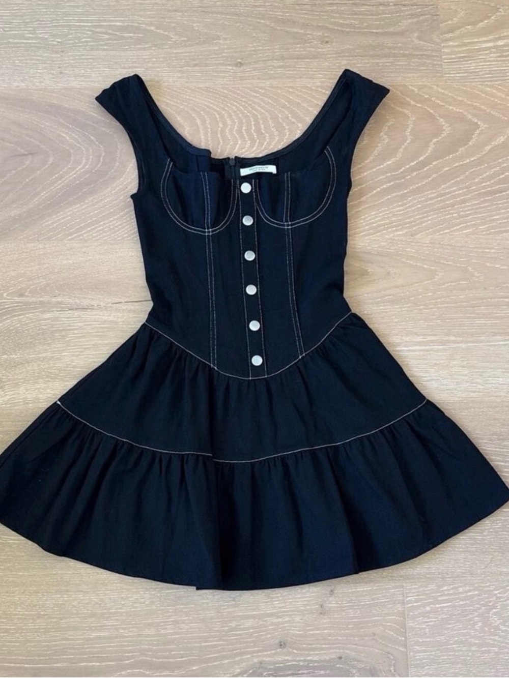 Peppermayo Bustier Mini Dress Isabella Size US 0 Black White